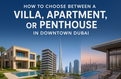 How to Choose Between a Villa, Apartment, or Penthouse in Downtown Dubai 🏡🏢🌆